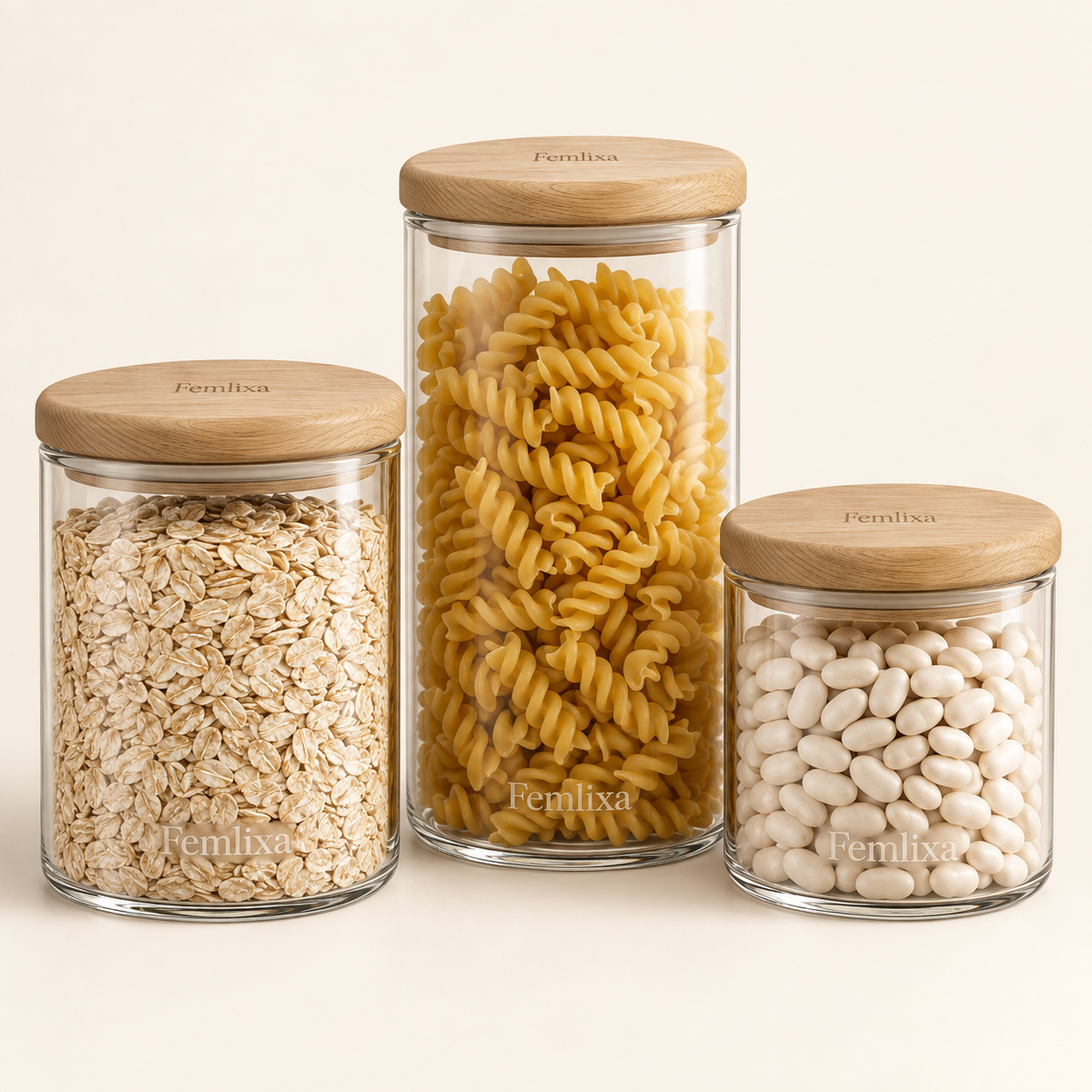 Femlixa Elowen Glass Pantry Canister Set