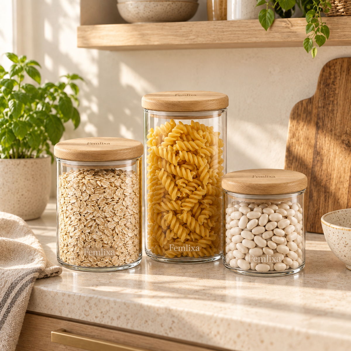 Femlixa Elowen Glass Pantry Canister Set