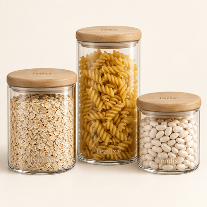 Femlixa Elowen Glass Pantry Canister Set