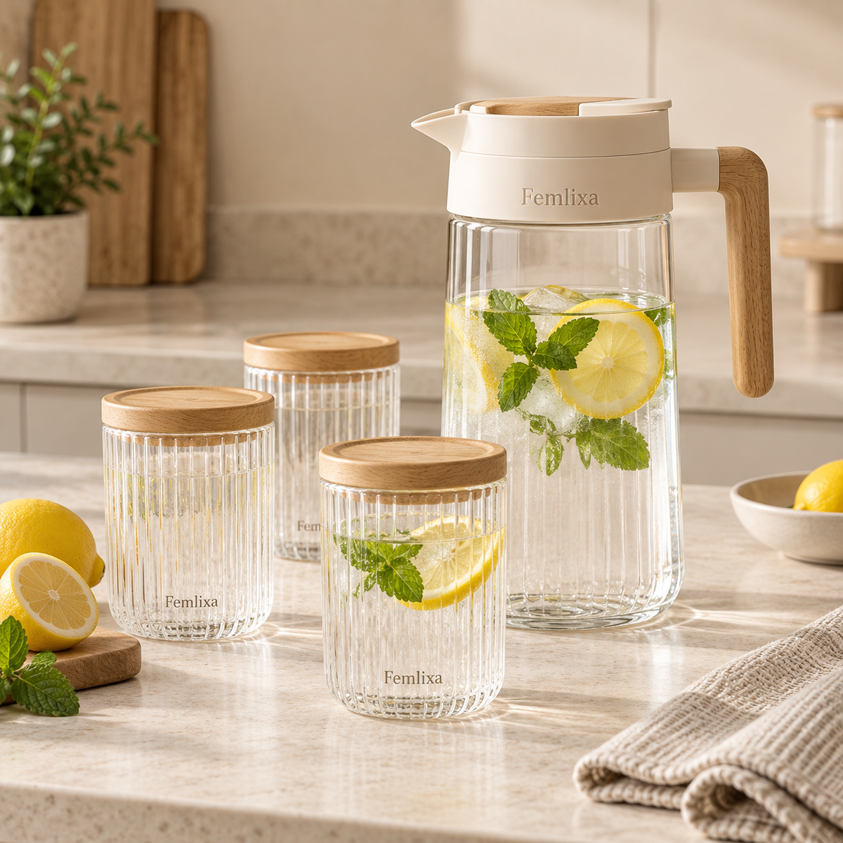 Femlixa Seren Glass Carafe & Tumbler Set