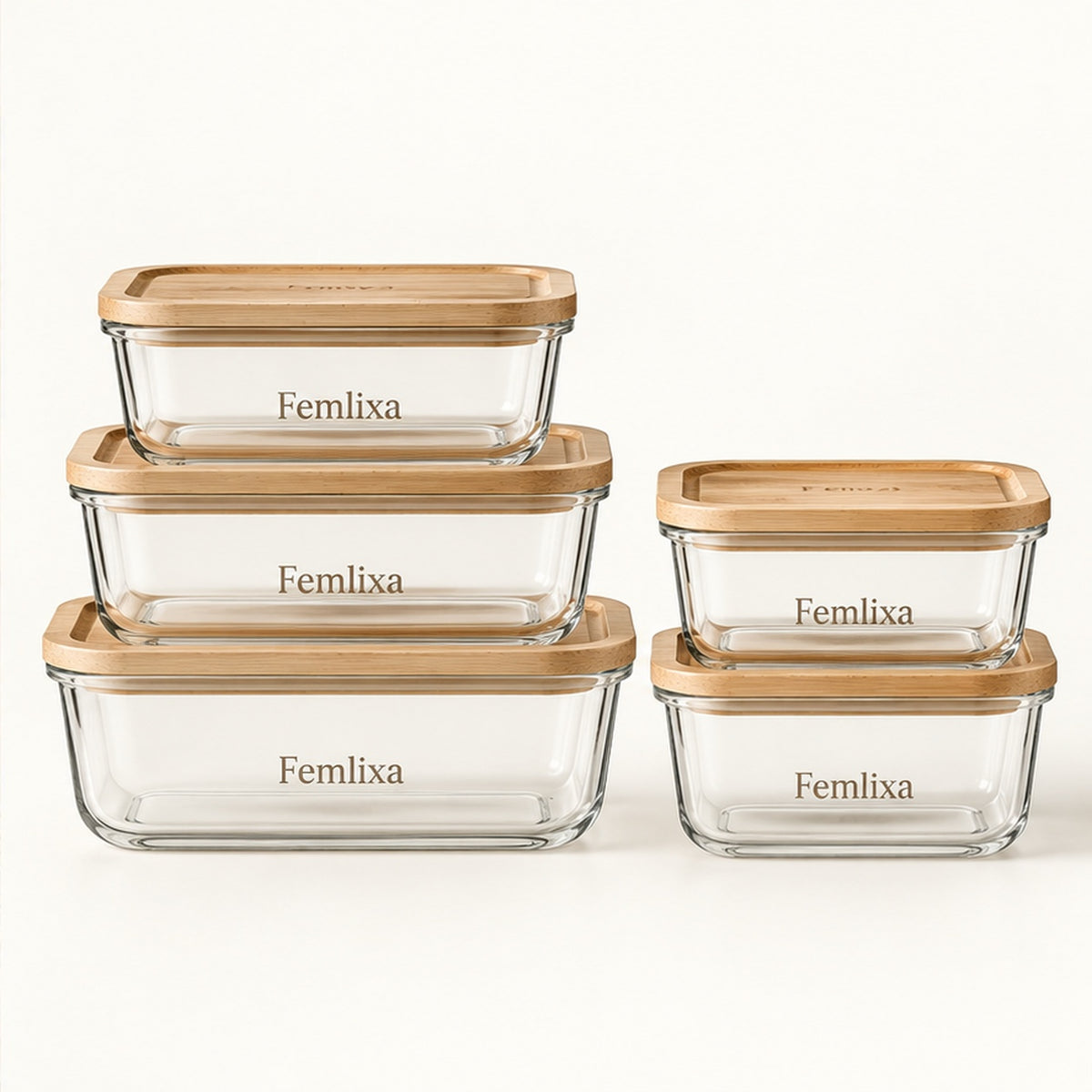 Femlixa Elowen Glass Food Storage Container Set