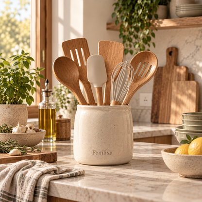Femlixa Elara Ceramic Utensil Holder Set