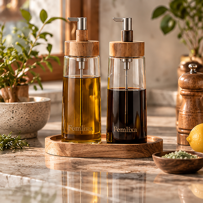 Femlixa Liora Glass Oil & Vinegar Dispenser Set