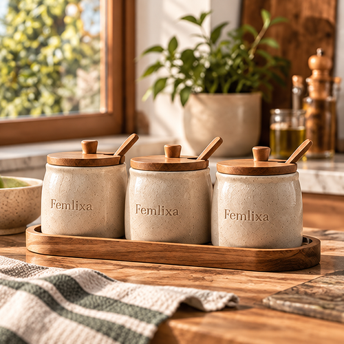 Femlixa Nori Ceramic Condiment Jar Set