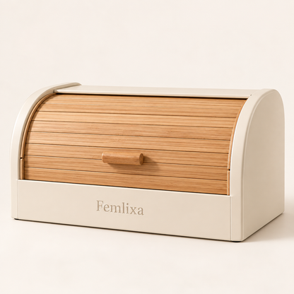 Femlixa Arlo Bamboo Roll-Top Bread Box